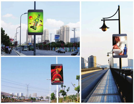 China P5mm-Straßen-Pole LED-Anzeigen-Anschlagtafel-farbenreiche Digital-Werbungs-Schirme im Freien fournisseur