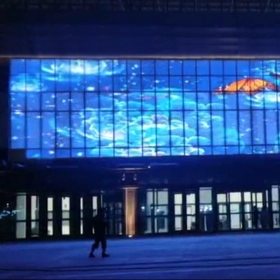 Durchsichtige Led-Bildschirm 1000*500 1000*1000 anpassen Größe Innenraum-Serie Glas Einkaufszentrum fest oder heben