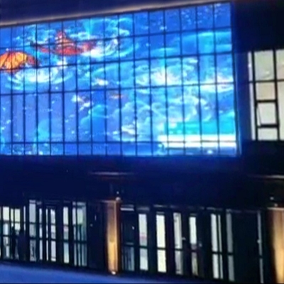 Durchsichtige Led-Bildschirm 1000*500 1000*1000 anpassen Größe Innenraum-Serie Glas Einkaufszentrum fest oder heben