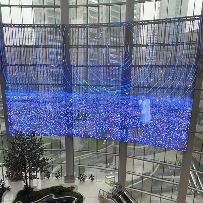 Durchsichtige Led-Bildschirm 1000*500 1000*1000 anpassen Größe Innenraum-Serie Glas Einkaufszentrum fest oder heben