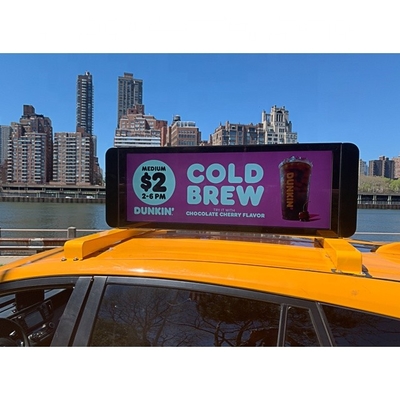 P4 Taxi Top Led Display 960mm*320mm Doppelseitige IP65 4g/Wifi Steuerung Taxi Dach Werbebildschirm