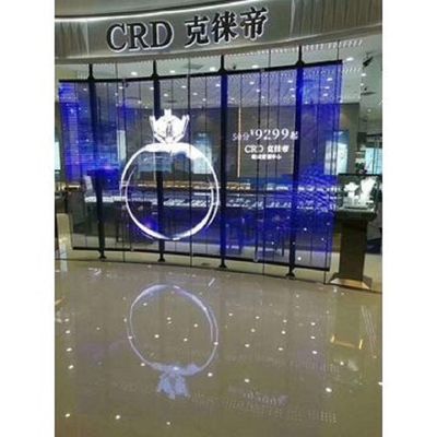 Handelsanzeige transparenter LED-Videowand auf Glaswand usw.