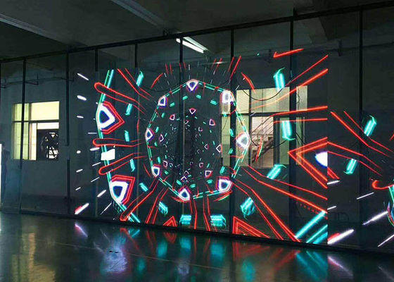 Transparenter LED-Mietschirm-Videowand farbenreiches P3.9-P15.625mm für Fenster-Werbung