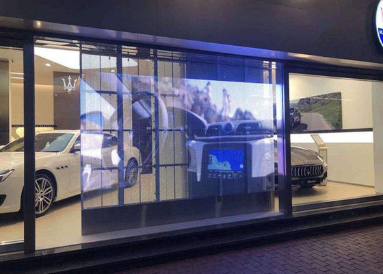 Transparenter LED-Mietschirm-Videowand farbenreiches P3.9-P15.625mm für Fenster-Werbung