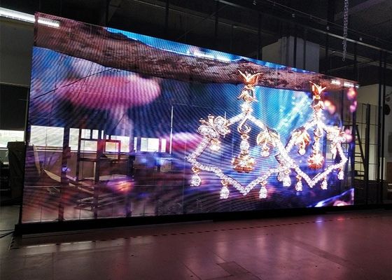 Kommerzielle transparente Vorhang-Anzeige HD SMD P3.91 LED